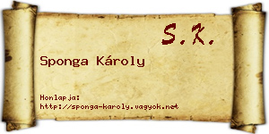 Sponga Károly névjegykártya
